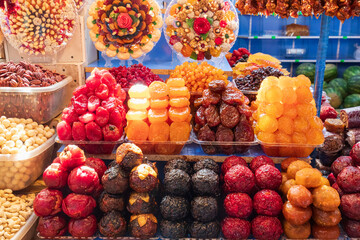 Armenia, Yerevan. Farmer's market. Dried fruits.