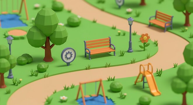 Low-Poly Playground Paradise