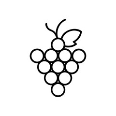 Grape cluster icon, line drawing, sweet and hydrating fruit snack for office
