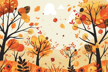 vector flat autumn background