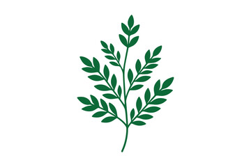 Naklejka premium simple and unobtrusive Leafy herb vector silhouette illustration isolated in white background