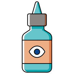 Eye Drop Bottle Vector Icon in Flat Style