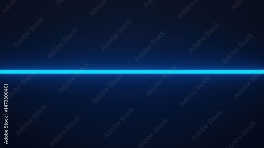 Poster a single bright blue horizontal line glows against a dark background, creating a minimalist and futu