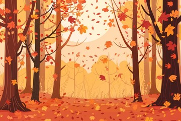 vector flat autumn background