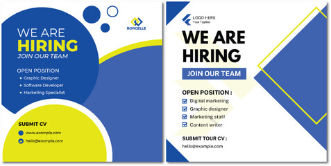 Modern and Dynamic We Are Hiring Announcement with Job Openings