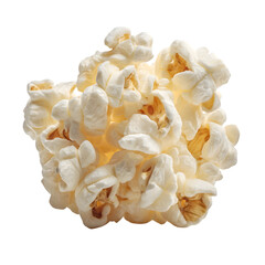 Delicious buttery popcorn close up studio shot food diet salt on transparent background
