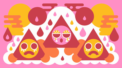 vector illustration set design with abstract holiday pattern, fun colorful easter egg and decorative icons