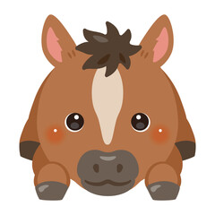 うつ伏せになったウマのイラスト