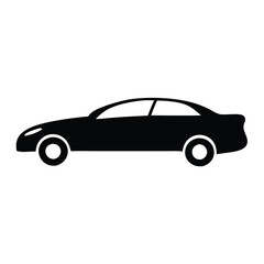 Fototapeta premium Car side view silhouette icons. Vehicle profile illustration 