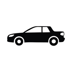 Fototapeta premium Car side view silhouette icons. Vehicle profile illustration 