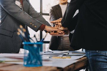 Business handshake for teamwork of business merger and acquisition,successful negotiate,hand...