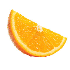 Juicy orange slice isolated on ripe food diet fruit fresh sweet on transparent background
