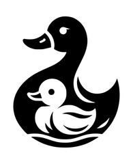 Obraz premium Duck Baby Duck Icon Logo Black Vector Wildlife