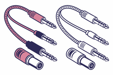 Music cable silhouette vector illustration