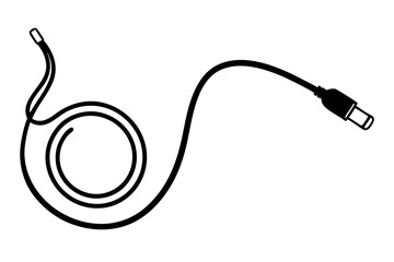 Music cable silhouette vector illustration