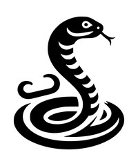 Fototapeta premium Snake Cobra Symbol Icon Logo Black Vector Mystic Design