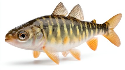 Fototapeta premium Striking yellow and black striped fish, a glimpse into aquatic life vibrant