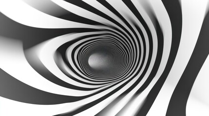 Naklejka premium Abstract tunnel with black and white stripes