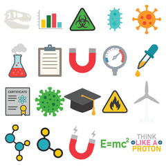 Collection of science illustration isolated, science department clipart vector, scientist Design Sublimation