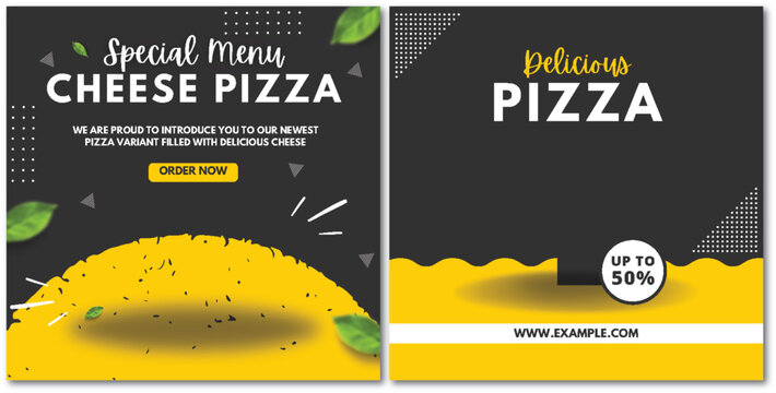 Delicious cheese pizza special menu promotion advertising campaign