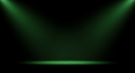 Emerald Spotlight: Dramatic Depth and Ethereal Green Illumination