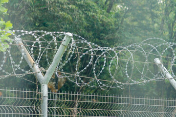 close up of a fence wire	

