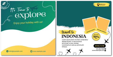 Fototapeta premium Indonesia Travel Destination Ad: Explore Indonesia With Our Special Offer