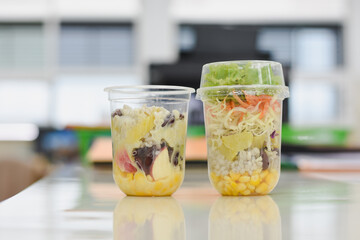 Fresh vegetables with mayonnaise sauce, healthy food