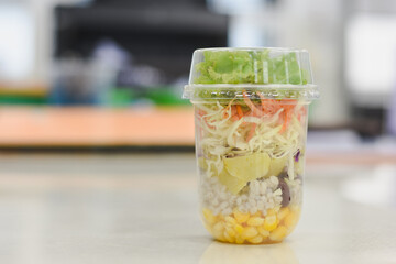 Fresh vegetables with mayonnaise sauce, healthy food