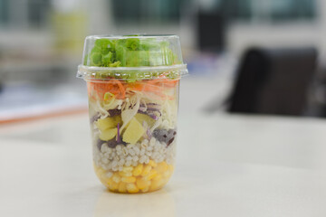 Fresh vegetables with mayonnaise sauce, healthy food