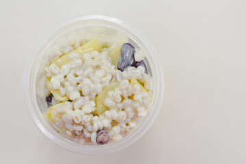 Fresh vegetables with mayonnaise sauce, healthy food