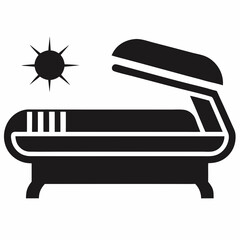 Tanning Bed icon silhouette vector illustration