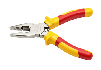 Obraz premium Essential repair tool, yellow red pliers for gripping. This useful tool works