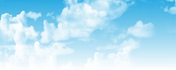 Summer blue sky image.  Fantastic soft white clouds against blue sky