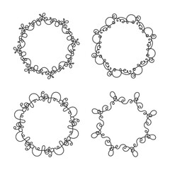 Abstract circle line art decoration isolated flat design.