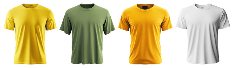 PNG Colorful t-shirts on display, element set on transparent background