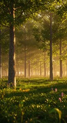 Obraz premium Golden Hour's Embrace AI Generated