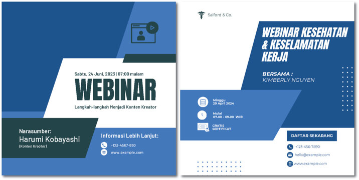 Webinar health and work safety promotion banner for digital marketing