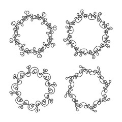 Aesthetic circle line art decoration isolated flat design.