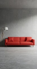 Crimson Calm in Concrete Light AI Generated