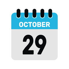 Fototapeta premium october 29 calendar icon Vector page month design