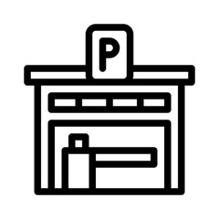 hotel parking line icon