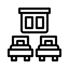 hotel room line icon