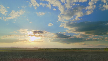 Stunning and breathtaking Sunset Over a Serene and Peaceful Landscape at Dusks Hour