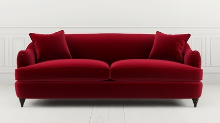 Elegant Velvet Sofa with Curved Design and Comfortable Cushions