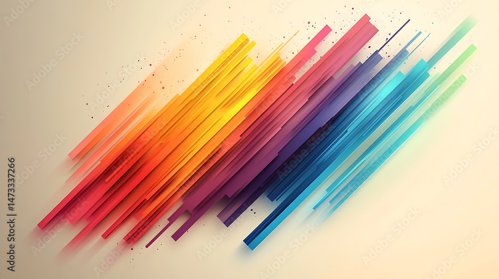 Aufkleber abstract rainbow geometric lines background graphic illustration modern design gradient color presen