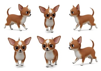 Fototapeta premium Chihuahua Carousel: A 3D Symphony AI Generated
