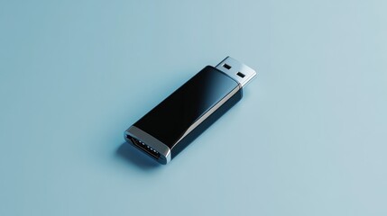 Modern black USB flash drive