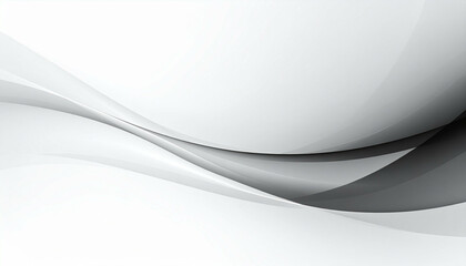 Abstract grayscale waves flowing diagonally across a white background, smooth gradient shades