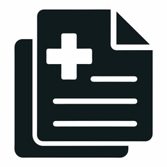 Fototapeta premium Medical File icon silhouette vector illustration
